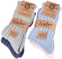 BRUBAKER 4 Paar Alpaka Socken sehr dick flauschig und warm - Wintersocken mit
