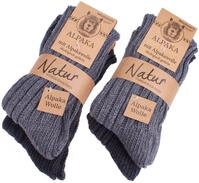 BRUBAKER 4 Paar Alpaka Socken sehr dick flauschig und warm - Wintersocken mit