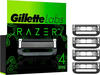 Gillette Labs Razer Limited Edition Rasierklingen, 4 Ersatzklingen, für Gillette