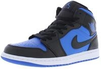 Jordan Schuhe 1 Mid Blau und Schwarz Herren, Blau/schwarz, 43 EU