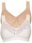 SUSA BH Damen ohne B&uuml;gel Basic Damen-BHS mit gen&auml;hten Cups & anatomisch geformtem