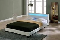 Corium LED Polsterbett Paris Bettgestell mit LED Beleuchtung Doppelbett aus