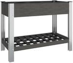 vidaXL Garten-Hochbeet mit Ablage Grau 100x50x75 cm WPC