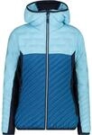 CMP W Jacket Hybrid Fix Hood Mini Ripstop Colorblock-Blau - Daunen Wasserabweisende