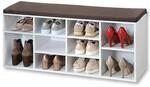 Kesper | Schuhschrank mit Sitzkissen, Wei&szlig;, Braun, 103,5 cm | 1591013