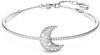 Swarovski Luna Armband, Rhodiniertes Damenarmband mit Mond-Motiv und Strahlenden