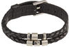FOSSIL Armband für Männer Leather Essentials, Schwarzes Lederarmband, Länge:
