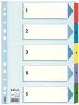 Esselte Register f&uuml;r A4, Deckblatt und 5 Trennbl&auml;tter, Taben mit Zahlenaufdruck