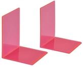 MAUL Buchst&uuml;tze Acryl Pink transparentes 2er Set f&uuml;rs B&uuml;ro