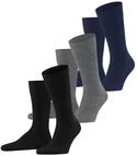 FALKE Herren Socken Family Multipack M So nachhaltige Baumwolle einfarbig 3 Paar,