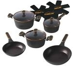 STONELINE Kochgeschirr Set 11-teilig 18/20/24 cm Set Pfannen und T&ouml;pfe mit...