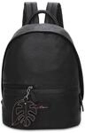 Fritzi07 Hoja Black Rucksack Backpack Damen Lederimitat mit Rei&szlig;verschluss