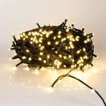 LED Lichterkette mit 400 LED - warm wei&szlig;/Kabel: gr&uuml;n - f&uuml;r den Innen- und