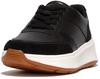 FitFlop Damen F-Mode Leather/Suede Flatform Sneakers Platform, Black, 39 EU