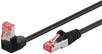 Goobay 51541 CAT 6 Patchkabel, Highspeed, 90 Grad Stecker, Netzwerkkabel, Ethernet,