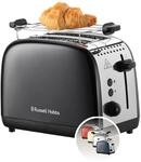 Russell Hobbs Toaster [f&uuml;r 2 Scheiben] Colours Plus Edelstahl Schwarz (extra breite