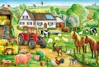 Schmidt Spiele 56003 Fr&ouml;hlicher Bauernhof, 100 Teile Kinderpuzzle