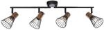 BRILLIANT Lampe Manama Spotrohr 4flg holz dunkel/schwarz matt | 4x D45, E14, 1,