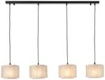 Brilliant | Odar Pendelleuchte 4flg schwarz/beige | 4x A60, E27, 42W, geeignet...