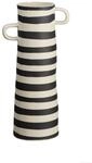 ASA 84004130 Vase, Steingut, 28cm, Mehrkernige, Hellgrau/Gebrochenes Wei&szlig;, Gestreift