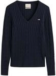 Gant Damen Stretch Cotton Cable V-Neck Pullover