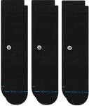 Stance Icon Herren Socken 3er-Pack,Black,M