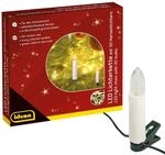 Idena 38192 - LED Kerzen Lichterkette mit 30 LEDs in Warmwei&szlig;, elfenbeinfarbene