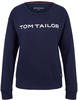 TOM TAILOR Damen Sweatshirt dunkelblau/weiß 44
