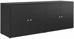 vidaXL Gartenschrank Schwarz 198 x 55,5 x 80 cm Poly Rattan