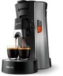 PHILIPS Senseo Select Kaffeepadmaschine, Silber, 3 Spezialit&auml;ten | 1 oder 2 Tassen,