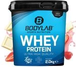 Bodylab24 Whey Protein Pulver, Erdbeer & wei&szlig;e Chocolate Chunks, 2kg