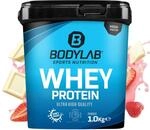 Bodylab24 Whey Protein Pulver, Erdbeer mit wei&szlig;en Chocolate Chunks, 1kg | Bis...