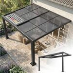 Juskys Terrassen&uuml;berdachung 4x3 m mit Schiebedach - Terrassendach aus...
