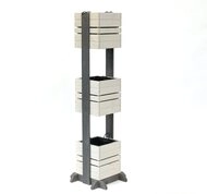 WESTMANN 3-fach Pflanzenk&uuml;bel Maja aus Holz | 50x50x170 cm Grau | Blumentopf...