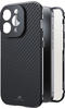 Black Rock Hülle für iPhone 15 Pro (Carbon Beschichtung, Kameraschutz,