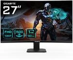 Gigabyte GS27FC 27" FHD Curved Gaming Monitor - 1920 x 1080, 1500R, 180Hz, 1ms,...