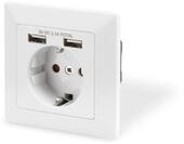 DIGITUS DA-70613 &ndash; Unterputz-Steckdose mit USB-A Ladeger&auml;t &ndash; 1 St&uuml;ck &ndash; 2