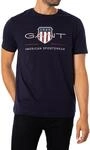 Gant Herren Reg Archive Shield T-Shirt T Shirt, Evening Blue, XXL EU