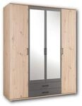 Stella Trading CHICAGO Eleganter Kleiderschrank mit viel Stauraum - Vielseitiger
