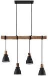 Lindby Esstisch Pendelleuchte Metall Holz, H&auml;ngeleuchte Esszimmer 4x E14 max....