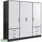 FORTE Jupiter Schrank 200 210, Kleiderschrank, Dreht&uuml;renschrank, 4-t&uuml;rig, mit 6