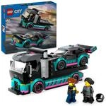 LEGO City Autotransporter mit Rennwagen, LKW-Spielzeug mit Verstellbarer...