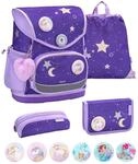 Belmil Premium Compact Plus ergonomisches Schulranzen Set 5 - teilig, AGR, Brustgurt,
