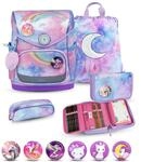Belmil Premium Compact Plus ergonomisches Schulranzen Set 5 - teilig, AGR, Brustgurt,