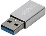 Logilink USB 3.2 Gen1 Typ-C Adapter, USB-A (Stecker) zu USB-C (Buchse), Silber
