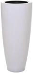 VIVANNO Pflanzk&uuml;bel City Fiberglas Wei&szlig; Hochglanz Blumenk&uuml;bel Rund - 80x37