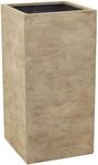 VIVANNO Pflanzk&uuml;bel Block 80 cm Fiberglas Blumenk&uuml;bel - Beige Gestreift 