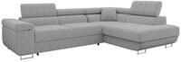 Mirjan24 Ecksofa Torezio Cord, Kopfst&uuml;tzen verstellbar (Poso 110, R)