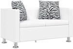 vidaXL 2-Sitzer Sofa Couch Loungesofa Relaxsofa Relaxcouch Kunstleder Wei&szlig;