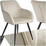 tectake&reg; moderner Esszimmer Stuhl mit Armlehnen, Sitzfl&auml;che aus Samt, Armlehnstuhl,